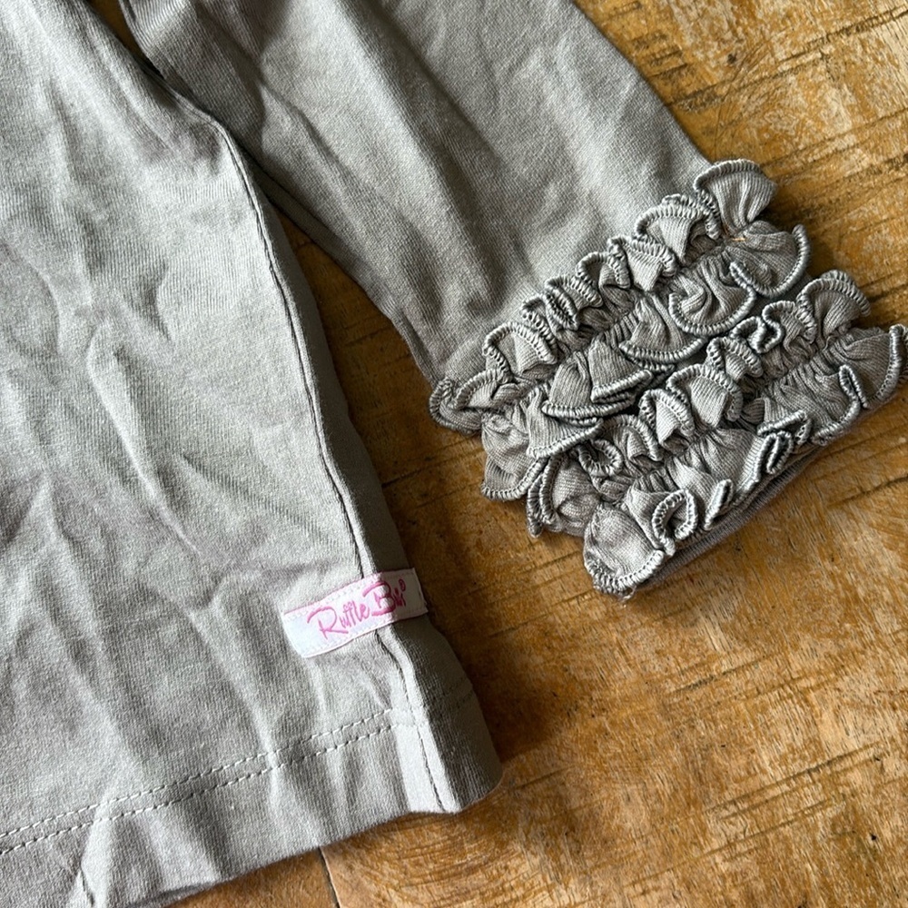 NWT Ruffle Butts Gray Tee with Ruffles 18-24m - Picture 3 of 4